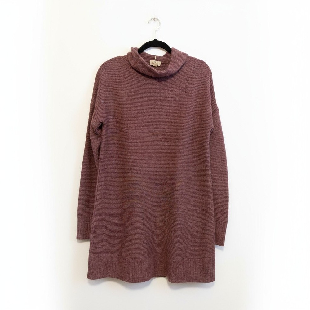 UpWest Ribbed Cowl Neck Sweater Dress Sustainable Medium Womens‎ NWT